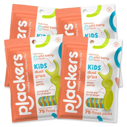 Plackers Kids 1er Floss Picks (hilo dental). Bayas, 48 unidades