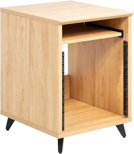 Vista 25 de Gator Frameworks Serie Elite 10U Estantería de Estudio para Escritorio con Bandeja Deslizante y Pasaje de Cables Posterior, Acabado Negro