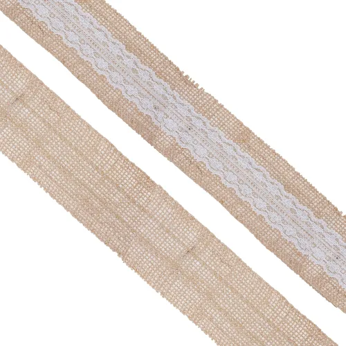 Vista 181 de Mandala Crafts Cinta de arpillera amarilla con alambre para corona, cinta de arpillera amarilla de yute natural rústico de 2 pulgadas de ancho, 10