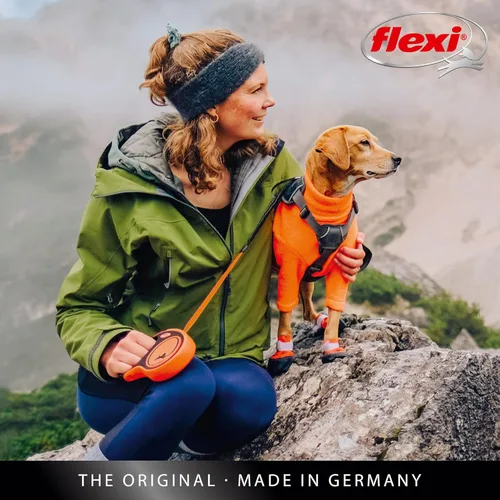 Vista 7 de FLEXI Xtreme - Correa retráctil para perros grandes de hasta 121 libras a 26 pies, naranja/negro, correa para caminar para mascotas sin enredos