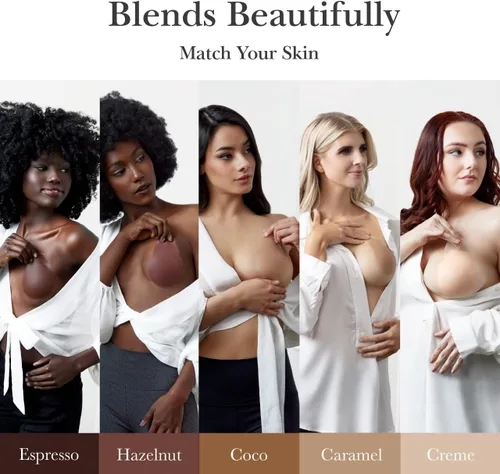 Vista 7 de NIPPIES - Cubiertas para los pezones de la mujer, parches adhesivos de silicona con caja para viajar