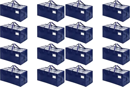 Vista 41 de VENO Paquete de 2 bolsas de mudanza, correas de mochila, mudanza, cajas de almacenamiento universitario, con tapas, resistentes, extragrandes, asas