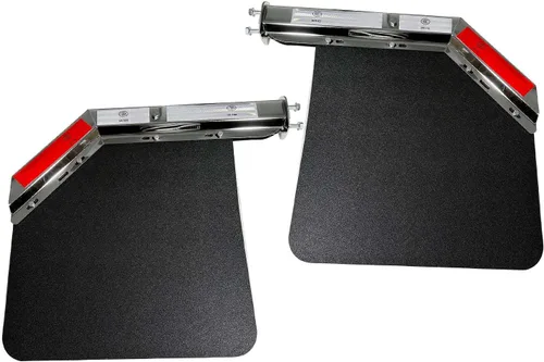 BST BSSP 2 piezas de juego de soporte de colgador de solapa de barro con resorte angular cromado y solapa de barro para semirremolque de camión