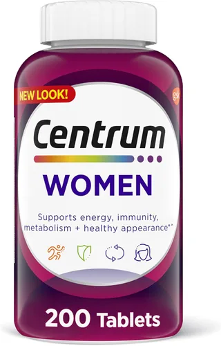 Centrum Tableta multivitamínica para mujer, suplemento multivitamínico/multimineral con hierro, vitamina D3, vitaminas B y antioxidantes vitaminas C