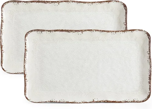 Vista 14 de LEHAHA Bandejas para preparar y servir a la parrilla, bandeja para servir barbacoa, bandejas de melamina para alimentos, juego de 2, gran regalo