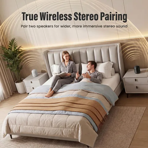 Vista 5 de Bobtot Altavoces portátiles Bluetooth 24H tiempo de reproducción Gris
