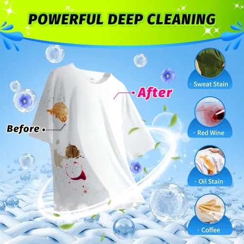 Vista 5 de Sábanas de detergente para ropa – Fresh Linen 120 Cargas de detergente para ropa sucia a granel, detergente de viaje a granel, ecológicas e