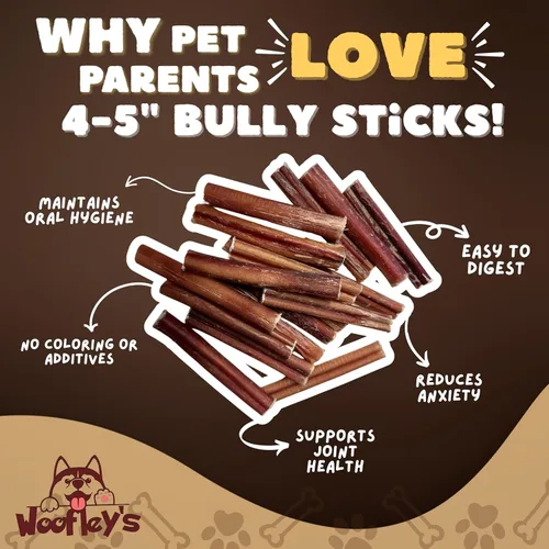 Vista 3 de Woofley's Palitos Bully Regulares a Granel de 4-5" - (20 Unidades) - Palitos Bully para Perros - Masticables de Palitos Bully para Perros de Larga