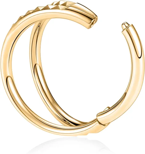 Vista 3 de PEAKLINK - Piercing de acero quirúrgico 316L para tabique de nariz para dormir, hélix, rook, cartílago, daith, tragus, lóbulo, nariz, joyería