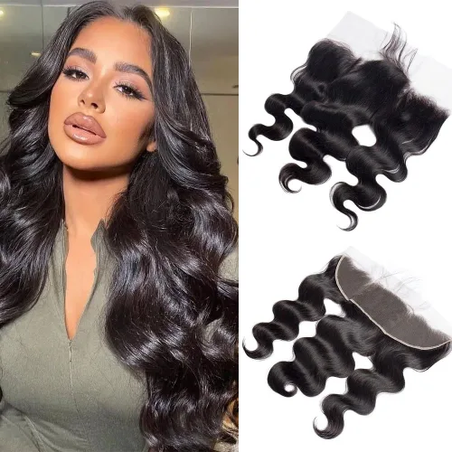 Vista 17 de CHEEON Frontal de encaje HD de 13 x 4 de 12 pulgadas, cabello humano brasileño ondulado con cierre frontal de encaje, 100% cabello humano virgen sin