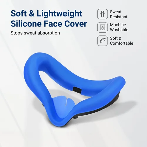 Vista 2 de TNP VR Face Cover and Eye Cover for Meta Oculus Quest 2 Face Cushion with Nose Light Blocker - Sweat Guard Silicone Cover for Oculus Quest 2 Face