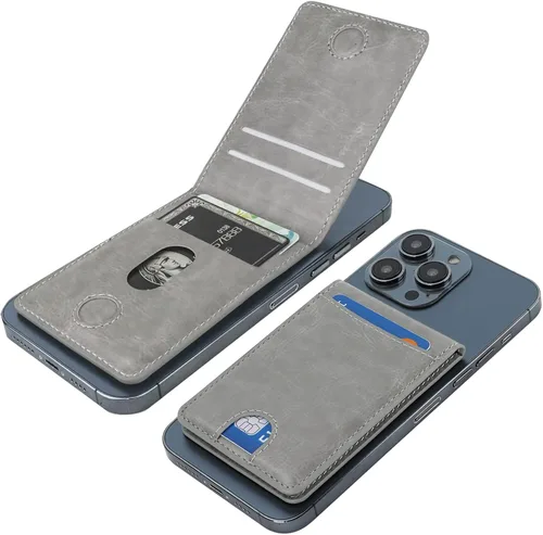 Vista 14 de KIHUWEY Cartera MagSafe con soporte magnético, de cuero seguro y desmontable, con función de atril RFID para iPhone 16/15/14/13/12 Pro Max Plus,