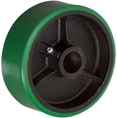 CasterHQ - Poliuretano verde de 6" X 2" en núcleo de hierro fundido - Tapa de 1,200 libras - Rueda de repuesto