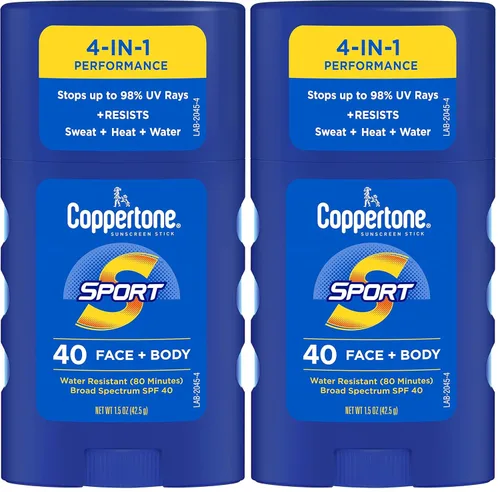 Vista 18 de Coppertone Protector solar Sport Stick SPF 40, protector solar para cara y cuerpo, resistente al agua, tamaño de viaje, 1.5 onzas