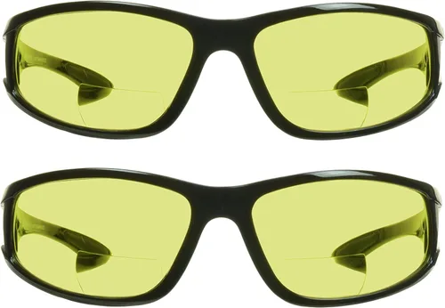 Vista 14 de proSPORT Bifocal Lector de Gafas de Sol Noche Yelow Bloqueador de Luz Azul Deporte Wrap Escudo Lateral