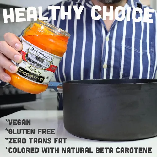 Vista 4 de Aceite de coco para palomitas de maíz Dutchman's Aceite con sabor a mantequilla, frasco de 30oz - Coloreado con beta caroteno natural, hace