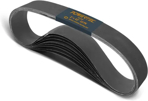Vista 12 de POWERTEC 2 correas de lijado de circonio de 42 pulgadas, lijadora de banda de grano 100 para lijadora de banda, lijadora de banda y disco