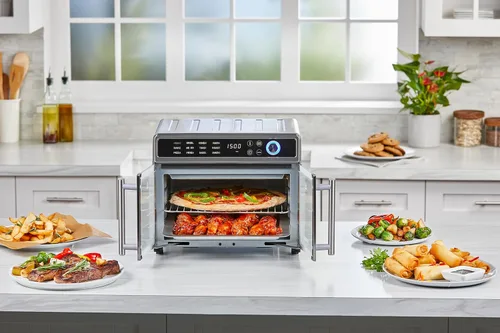 Vista 3 de BLACK+DECKER Crisp 'N Bake - Combo de horno tostador y freidora de aire, horno de convección de encimera 12 en 1 para cocinar alimentos rápidamente