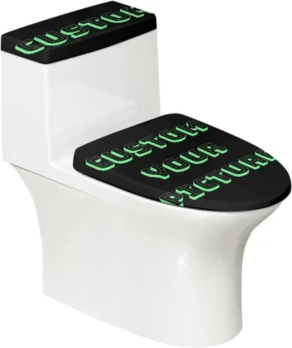 Vista 27 de Cubierta de asiento de inodoro con estampado de cebra, cubierta de tapa de tanque de inodoro ovalada negra, alargada, redonda, repuesto