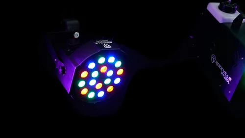 Vista 8 de Rockville RockPAR50 LED RGB Compact Par Can DJ/Club DMX Wash Light+Dual Bracket, Negro