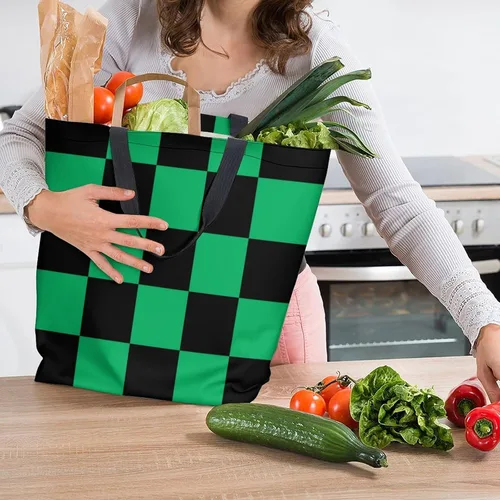 Vista 2 de Bolsa de lona – Bolso de hombro casual grande para mujer – Bolsa reutilizable para la playa y compras para exteriores