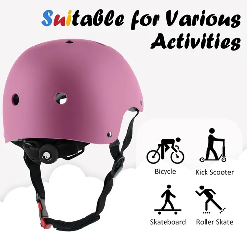 Vista 4 de Casco de bicicleta para niños, ajustable y para múltiples deportes, desde niños pequeños hasta jóvenes, 3 tallas