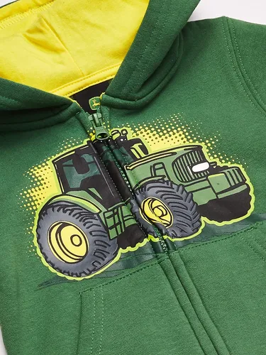 Vista 2 de John Deere Tractor - Sudadera con capucha y cremallera frontal para niño pequeño
