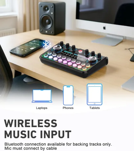 Vista 6 de SkillDance Paquete de equipo de podcast para 2 con placa de sonido y 2 micrófonos, configuración plug-and-play para iPhone, computadora portátil