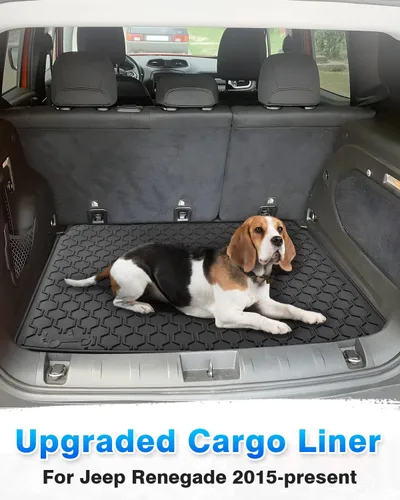 Vista 2 de Cartist Forro de Carga Compatible con Jeep Renegade 2015-2024 Alfombrilla de Maletero Forro Trasero de Automóvil Negro
