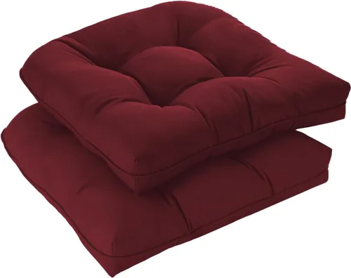 Vista 19 de downluxe Juego de 2 cojines para sillas de exterior para muebles de patio, cojines impermeables acolchados rellenos para muebles de patio, cojín