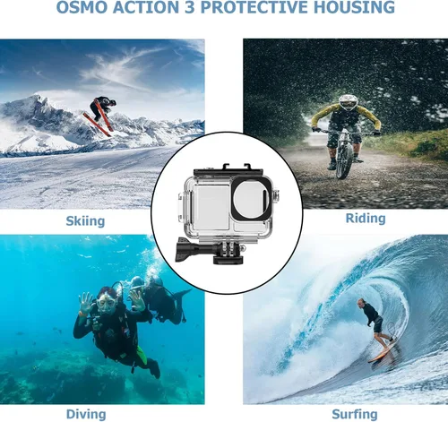 Vista 6 de Osmo Action 5 Pro/Action 4/Action 3 - Carcasa impermeable para buceo, 197 pies, con insertos antivaho para DJI Osmo Action 5 Pro/4/3, accesorios