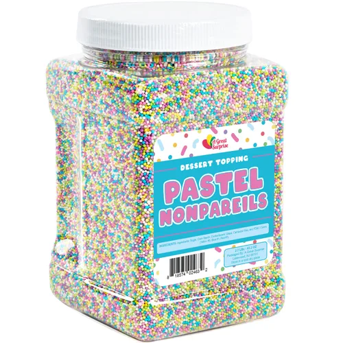 Vista 8 de Nonpareils - Gránulos de arcoíris sin pareil en recipiente resellable, caramelo a granel de 2.7 libras