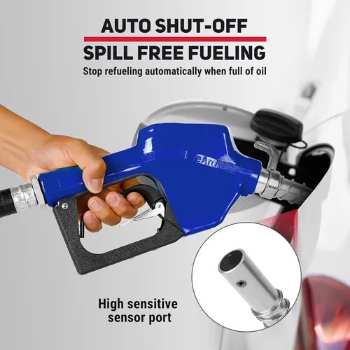 Vista 5 de Boquilla de combustible automática NPT de 3/4 pulgadas con gancho, boquilla de combustible con mango de bomba de gas con candado de 3 velocidades