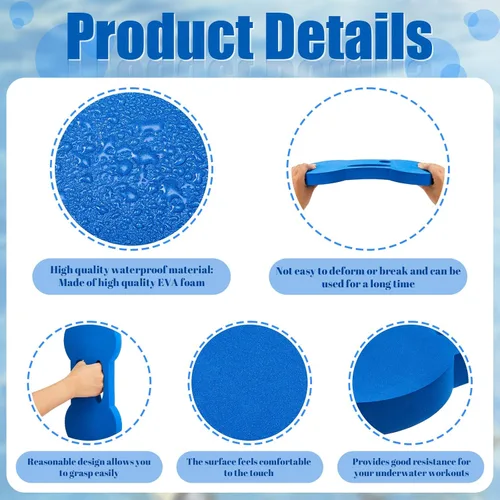 Vista 4 de Lewtemi Paquete de 2 discos de ejercicio acuático de mano para peso de agua, equipo de ejercicio de piscina para adultos, aeróbicos acuáticos
