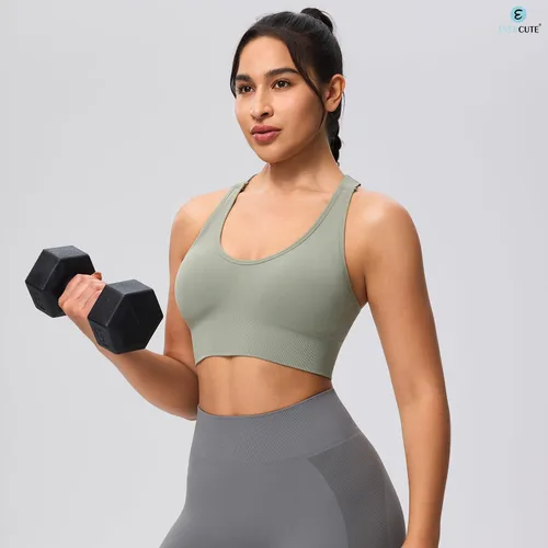Vista 3 de High Support Sports Bras for Women, Padded Criss Cross Seamless 3-5Pack