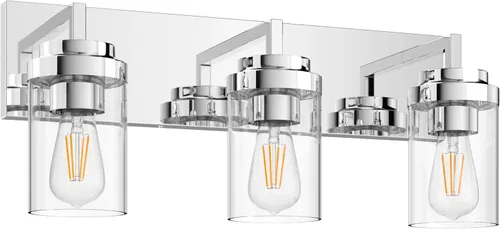 Vista 18 de Espird Juego de 2 apliques de pared negros mate, con pantalla de cristal transparente, lámpara de montaje en pared para dormitorio, espejo y sala