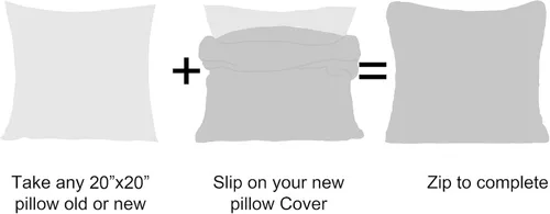 Vista 6 de Home Soft Things Tip Printing - Juego de 2 fundas de almohada de piel sintética ligera de 20 x 20 pulgadas, color gris Arusha, fundas de almohada
