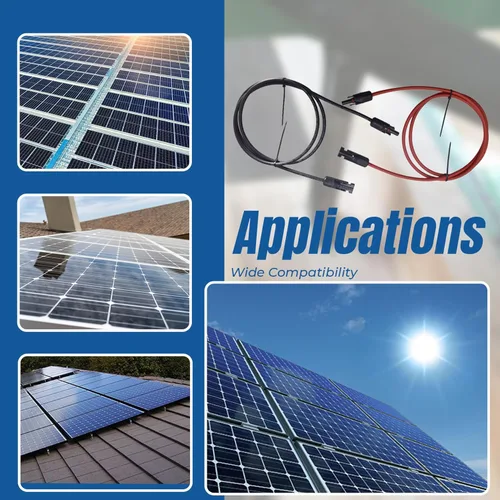 Vista 7 de WFLNHB Cable de extensión de panel solar de calibre 12 negro + rojo de 5 pies, 12 AWG con conector solar hembra y macho