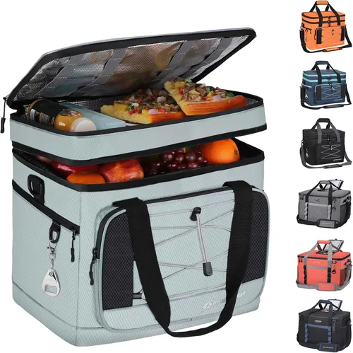 Vista 14 de Maelstrom Portable Collapsible Soft Cooler Bag – 24/30/60 Cans Double-Deck Leakproof Ice Chest for Beach, Camping & Grocery