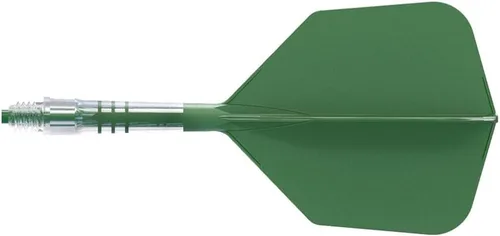 CUESOUL ROST T19 - Eje de dardo integrado de carbono y forma de ala grande de vuelo, verde oscuro con ejes verdes