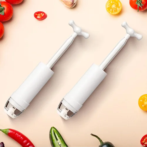 Vista 8 de Mini bomba de vacío manual portátil selladora al vacío para bolsas Sous Vide Uso en ropa y alimentos, paquete de 2