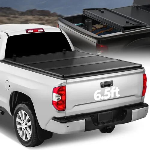 Vista 9 de Auto Dynasty - Cubierta suave de tres pliegues para plataforma de camioneta, compatible con Toyota Tundra 2014-2019, plataforma Fleetside/Styleside