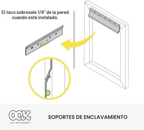 Vista 6 de Kit OOK 55312 Hangman para colgar cuadros de 13 piezas estilo francés inglete con tornillos Wall Dogs., 533208