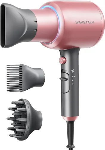 Vista 13 de Secador de pelo Wavytalk con difusor, secador iónico Blown Away para cabello rizado con peine, secador de 1875 W de secado rápido con tecnología