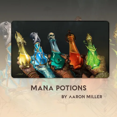 Vista 3 de Mana Potions (cosidas) – Tapete de juego MTG de Aaron Miller – Compatible con Magic The Gathering Playmat – Play MTG, YuGiOh, TCG – Diseños