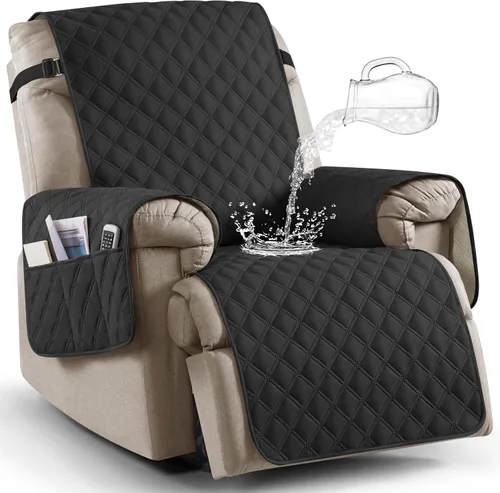 Vista 10 de Ruaozz Funda para Silla Reclinable 100% Impermeable Antideslizante Funda Reclinable para Silla Reclinable Funda de Asiento de Silla Lavable con Beige