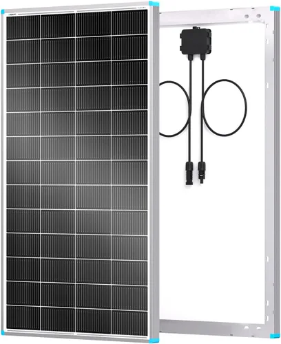 Vista 25 de Renogy Panel Solar de 100 Vatios 12 Voltios, Cargador de Alta Eficiencia de Módulo PV Monocristalino para RV, Marina, Techo, Granja, Batería y Otras