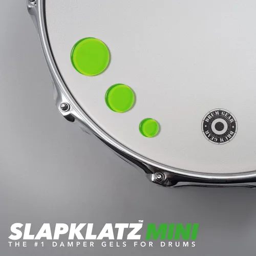 Vista 2 de MINI Drum Gel Dampers – Alien Green – 6 almohadillas en 3 tamaños – Estuche de almacenamiento incluido
