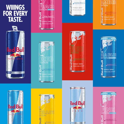 Vista 7 de Red Bull Bebida energética con 80 mg de cafeína más taurina y vitaminas B, 8.4 onzas líquidas, paquete de 4 latas