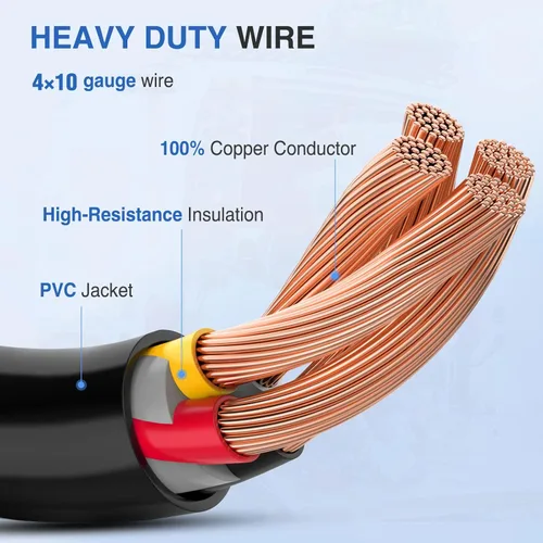 Vista 8 de Nilight Cable adaptador EV de 30 amperios a 50 amperios de cobre puro de 4 clavijas de cobre puro para secadora a enchufe EV, resistente calibre 10
